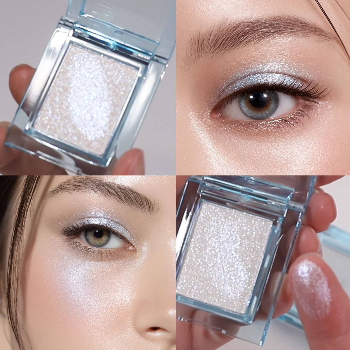 Paleta de sombras com iluminador cremoso de 5 cores - Textura de massa macia, brilho intenso e brilho, de longa duração