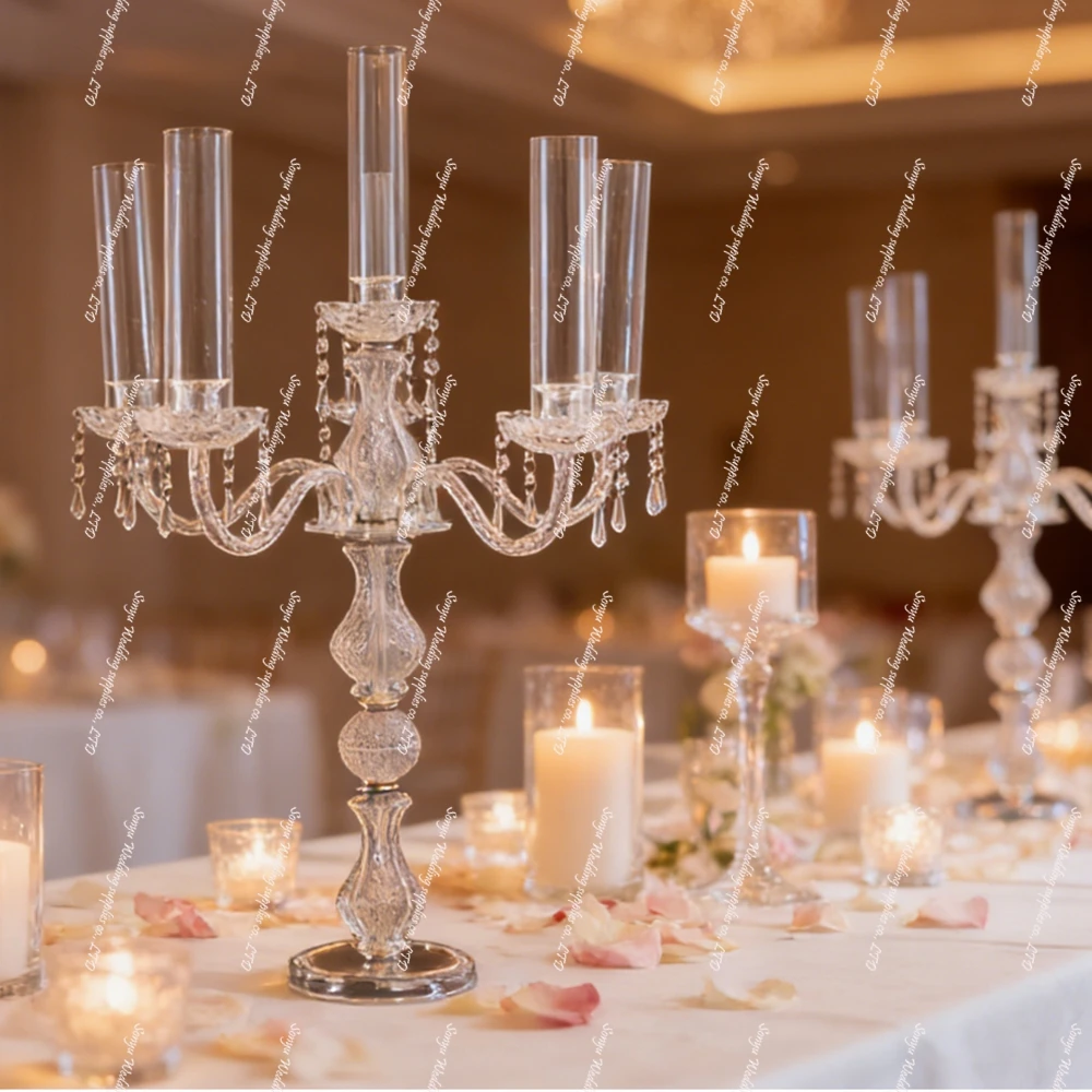 

Подсвечники из акрила, прозрачные, 100 см высотой, 10 шт., F30, роскошные свадебные украшения для стола, декор для дома и отелей.