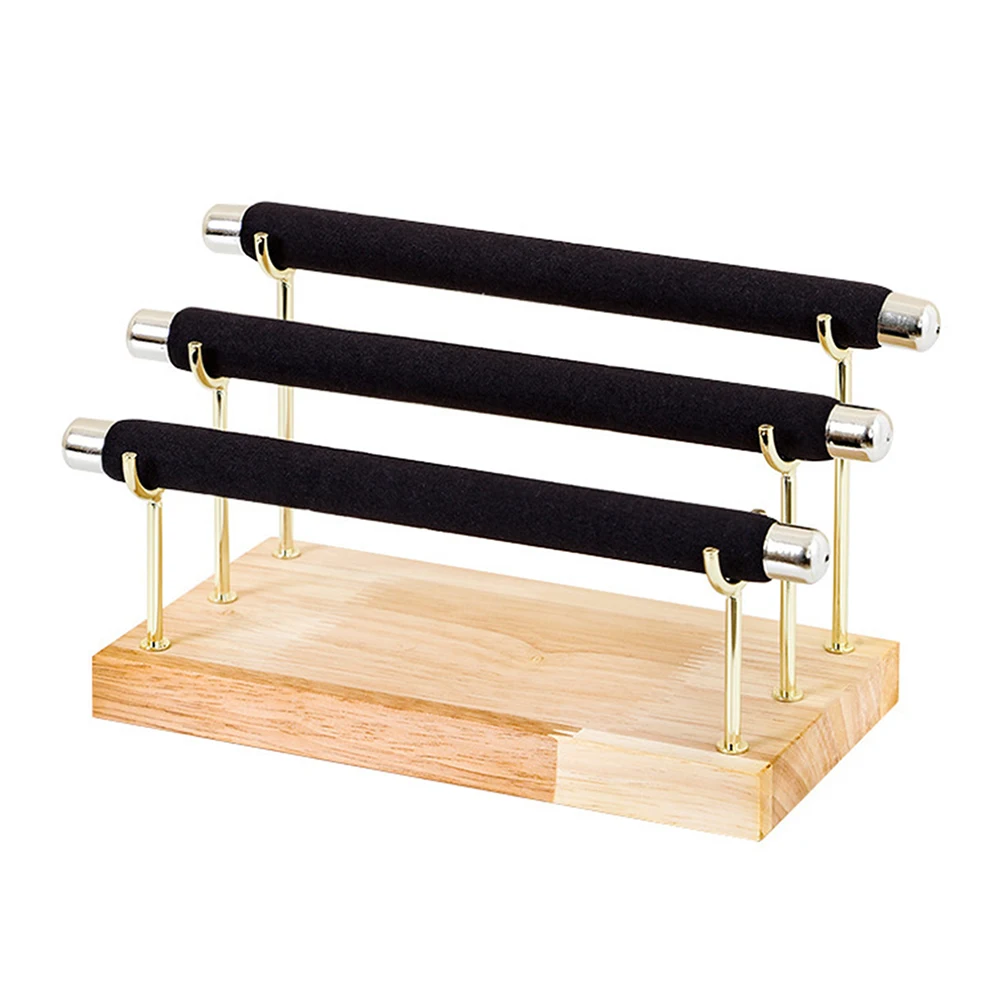 

Solid Wood Jewelry Stand 3D Design Detachable Holder Display Rack Storage Tray Natural Elegant Simple Small Size Large Capacity