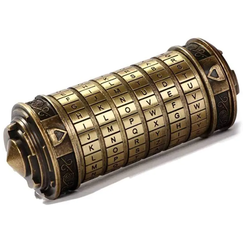 ABZZ-Da Vinci Code Mini Lock Puzzle Box With Compartment Anniversary Code Lock As Shown