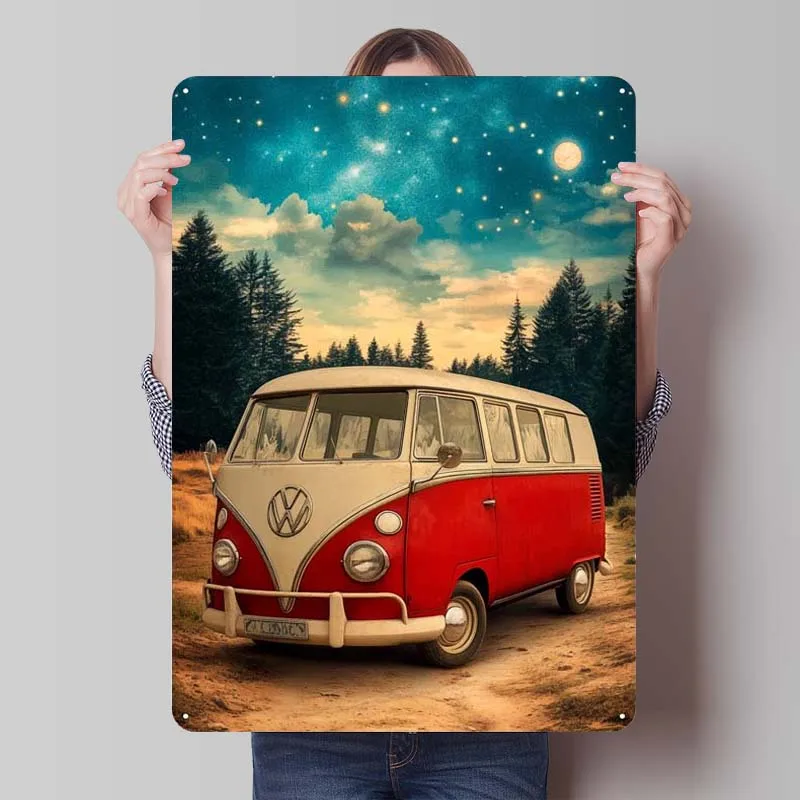 Volkswagen Classic Cars Metal Posters Wall Decor Custom Metal Tin Signs for Garage Wall Art Decoration Aesthetic Room Decor Men