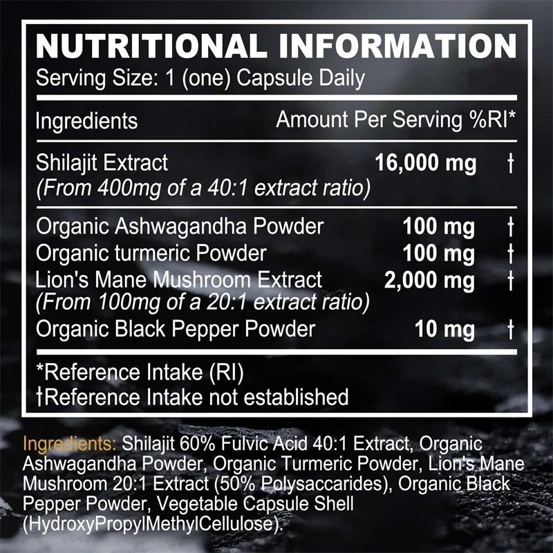 Himalaya Shilajit Capsule - Non-GMO- Improve Performance and Libido,Make The Night Last Longer