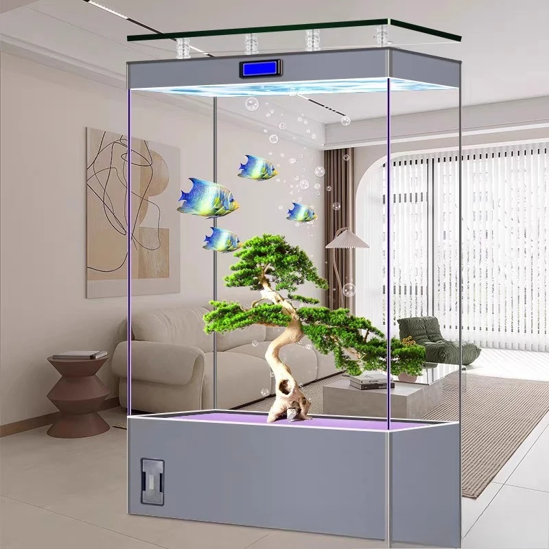 

2025 new fish tank living room household medium and large ultra-platinum fish tank screen partition water-free ecological
