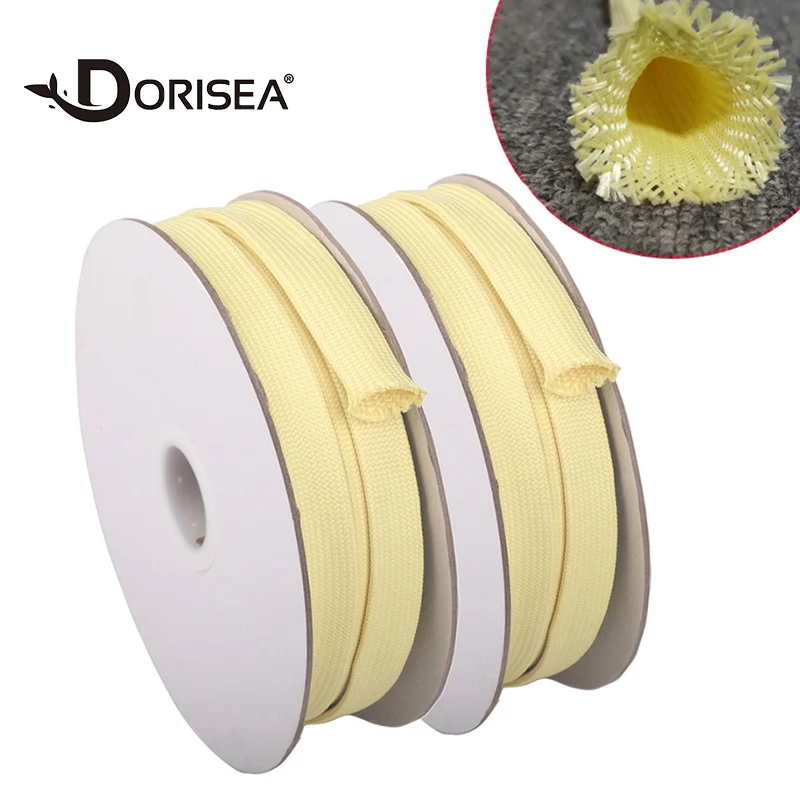 DORISEA Inner Diameter 1mm - 30mm Insulated Empty Aramid Tunnels Flame Retardant Hollow Kevlar Fiber Sleeve Case