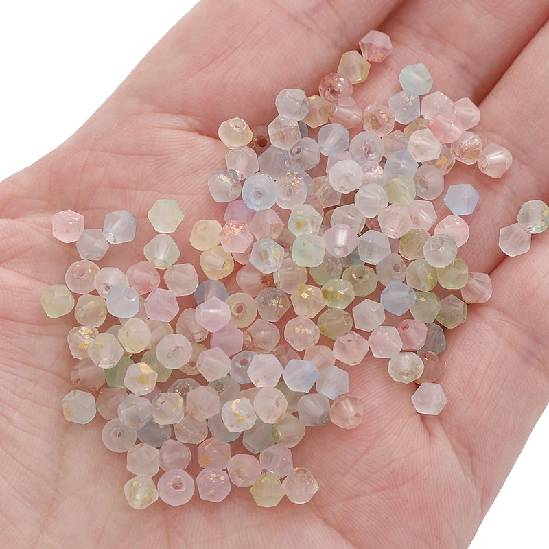 

140-280Pcs 4mm Glass Bicone Beads Matte Faceted Loose Spacer Beads For Jewelry Making DIY Bracelets Charms Phone Chain Materials