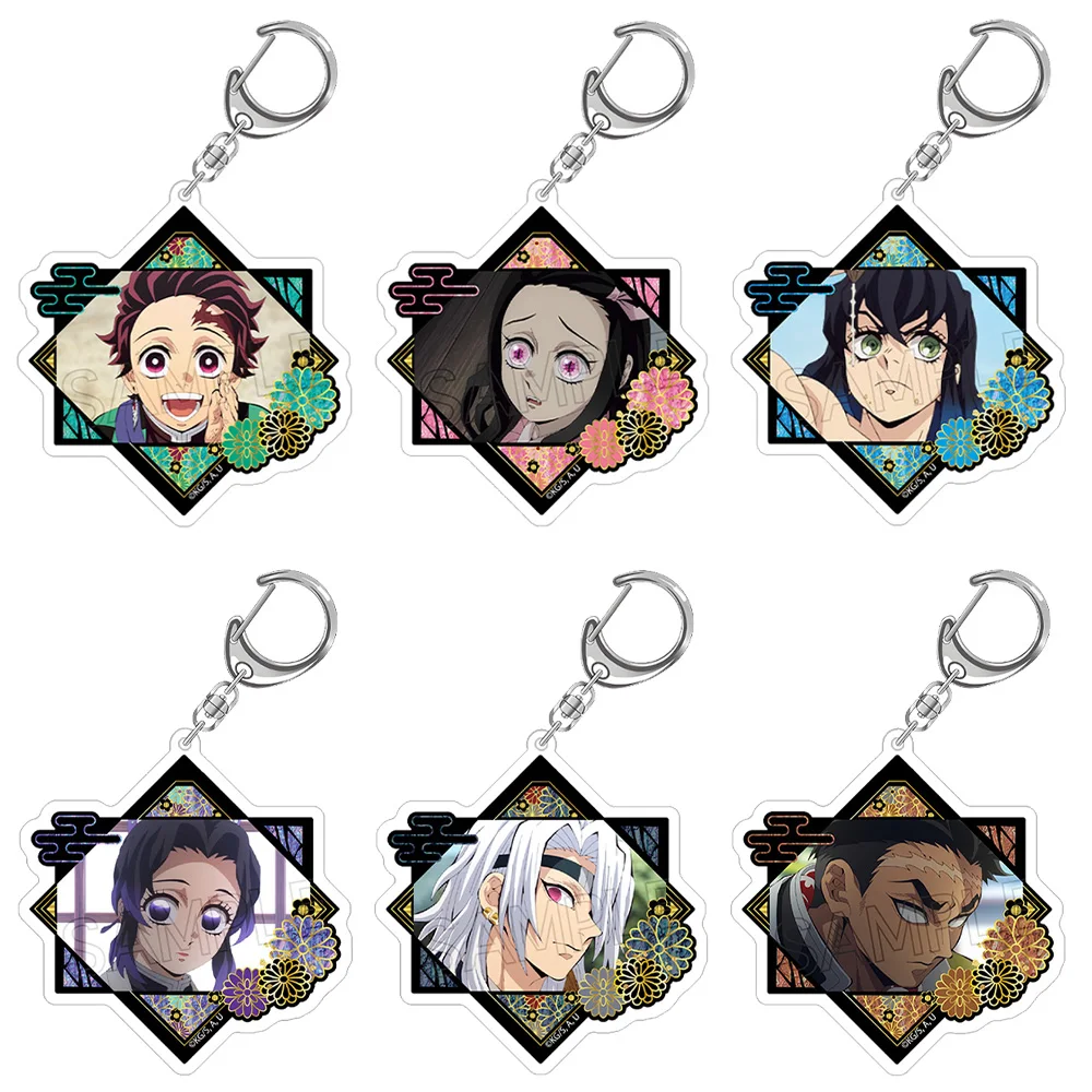 

Kimetsu no Yaiba Shinobu Kocho Tengen Uzui Muichiro Tokito Mitsuri Kanroji Obanai Iguro Chibi Acrylic keychain Bag pendant gift