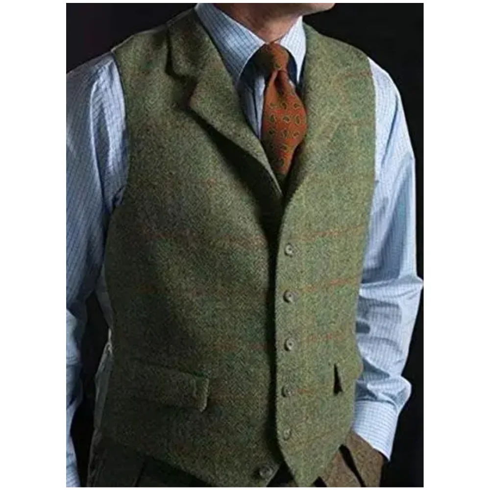 

Latest Plaid Custom Make Man's Vest Wedding Groom Wear Formal Tuxedo Latest Design Vest Unique Fashion Men Vest Only