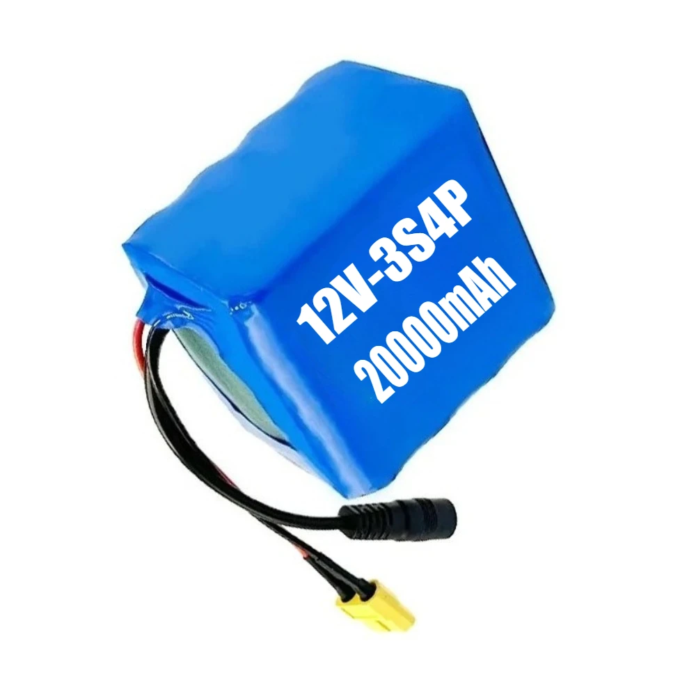 18650 بطارية 12 فولت 3S4P 20 أمبير بطارية محمولة 12 فولت بطارية ليثيوم أيون قابلة للشحن تيار مستمر قدرة 12.6 فولت كام مراقب + شاحن #4