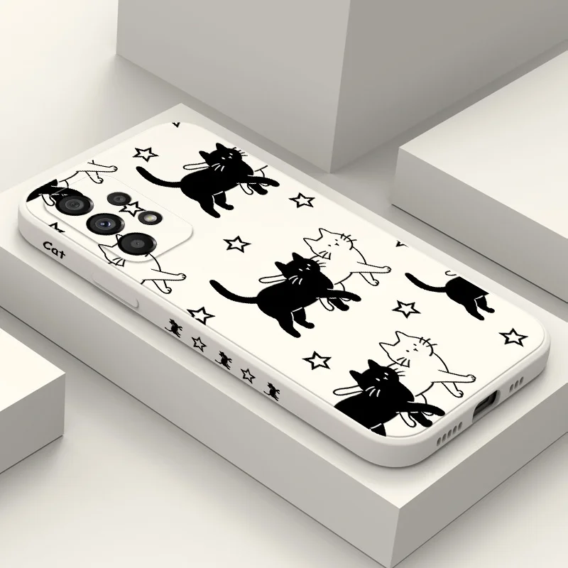 

Star Cute Cat Phone Case For Samsung Galaxy A73 A53 A33 A23 A13 A03 A72 A52 A52S A32 A22 A12 A71 A51 A31 A21S 4G 5G Cover