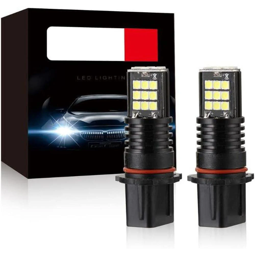 

2pcs 3030 SMD LED Fog Light Bulbs 12V-24V Super Bright White 6000K Universal Daytime Running Drive Lamp