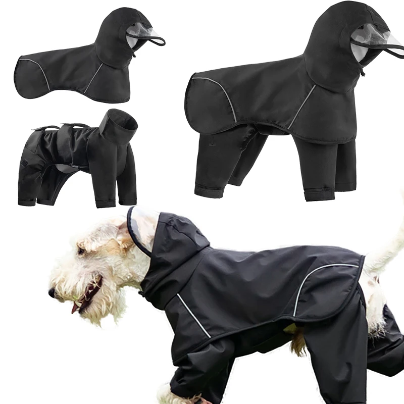 

Black Split Four Legged Waterproof Raincoat Pet Windbreaker Raincoat Cloak Dog Stormcoat Pet Outdoor Raincoat Accessories