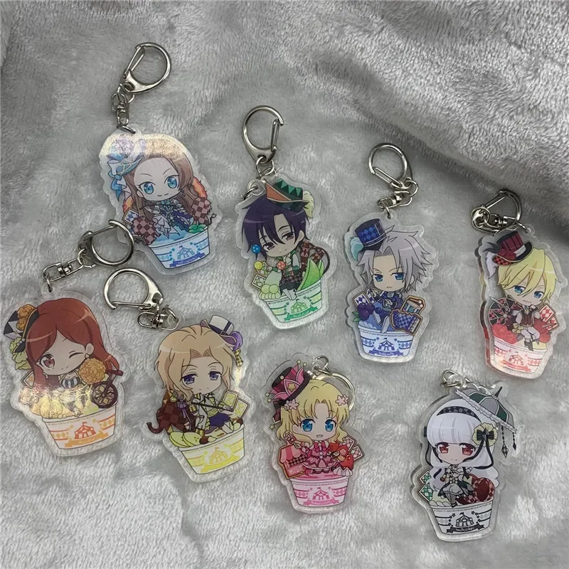 Anime chaveiro catarina claes katarina ascart sophia acrílico chaveiro cinta figura pendurado acessórios 6cm