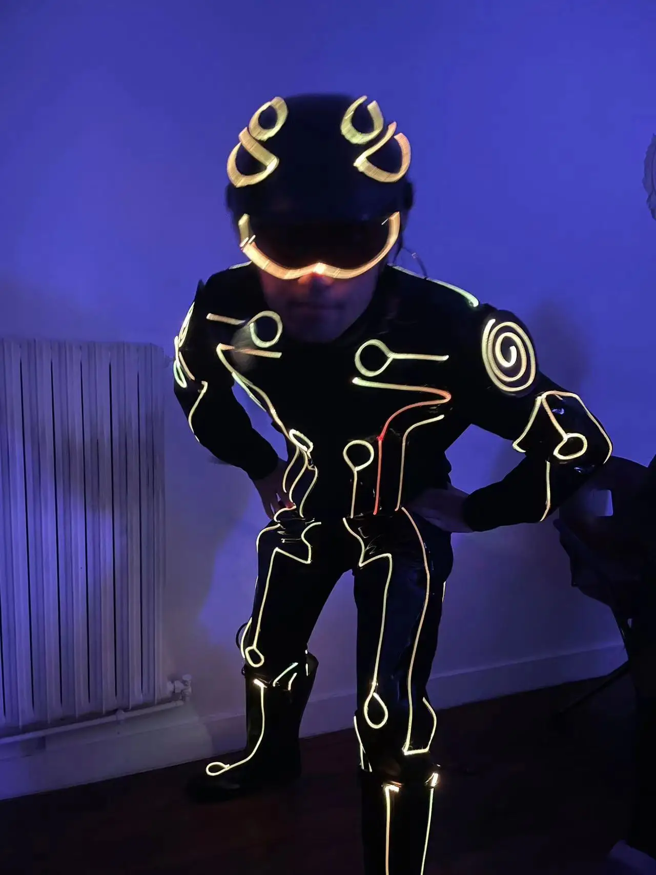 Tron LED suit legacy costume Cosplay Fiber optic outfit neon Light up suit clothing Warrior Disco DJ dance show performance image 3
