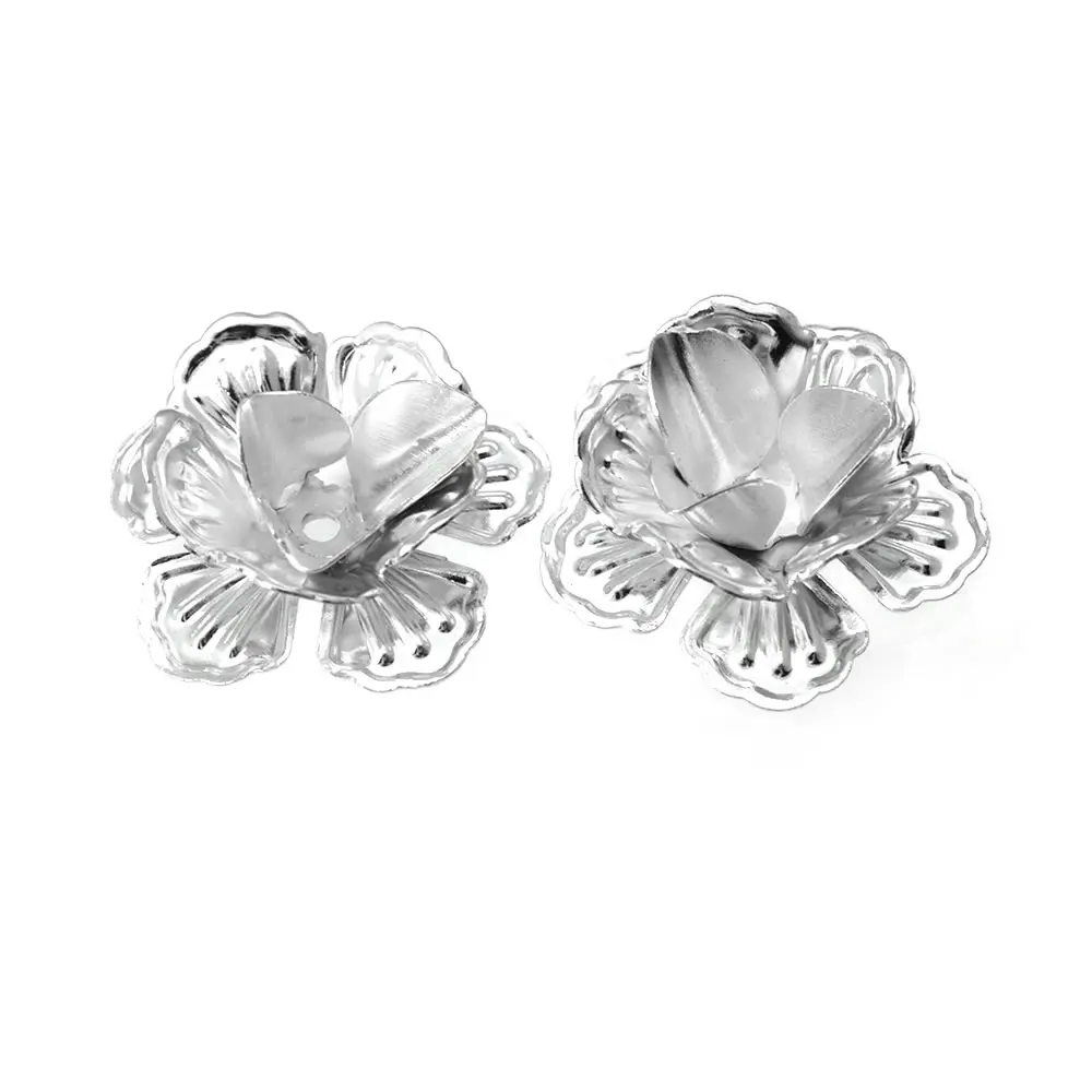 18K Gold Color 3D Wire Flower Charms Pendants High Quality Diy Jewelry Making Necklace Earrings Accessories for Women