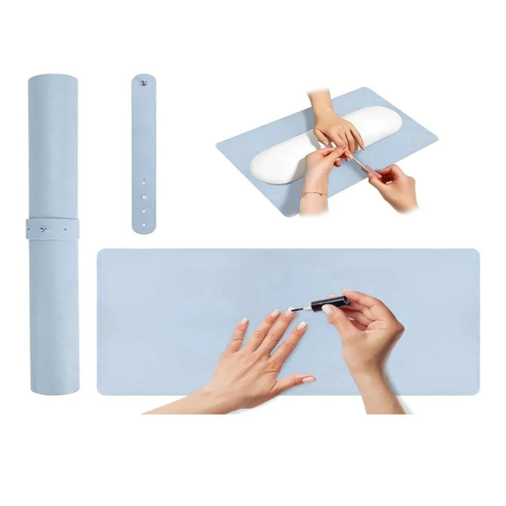 

Складной настольный коврик для дизайна ногтей, грязеотталкивающая кожаная подушка для подставки для рук, водонепроницаемая, легко чистящаяся подушка для подлокотника для ногтей для маникюрного салона