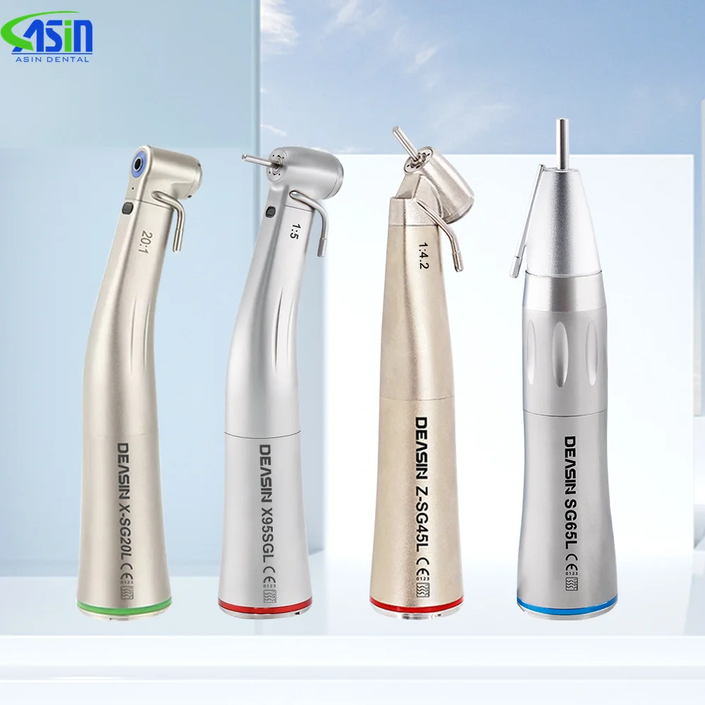 Dental Surgical contraangulo 1:5/20:1/1:4.2 Handpiece with tube Against LED Optic Fiber Contra Angle for electric micromotor