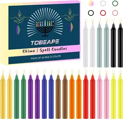 24 Pieces of 4-Inch Colored Stick Candles, Drip-Free, Smokeless, Unscented, Household Dinner Candles, Hand-Poured, High-Quality, Suitable for Churches, Homes, Weddings, Parties, Seasonal Celebrations, Emergencies, and Home Decoration, Perfect for Thanksgiving, Valentine's Day, Father's Day, Mother's Day, Teacher's Day