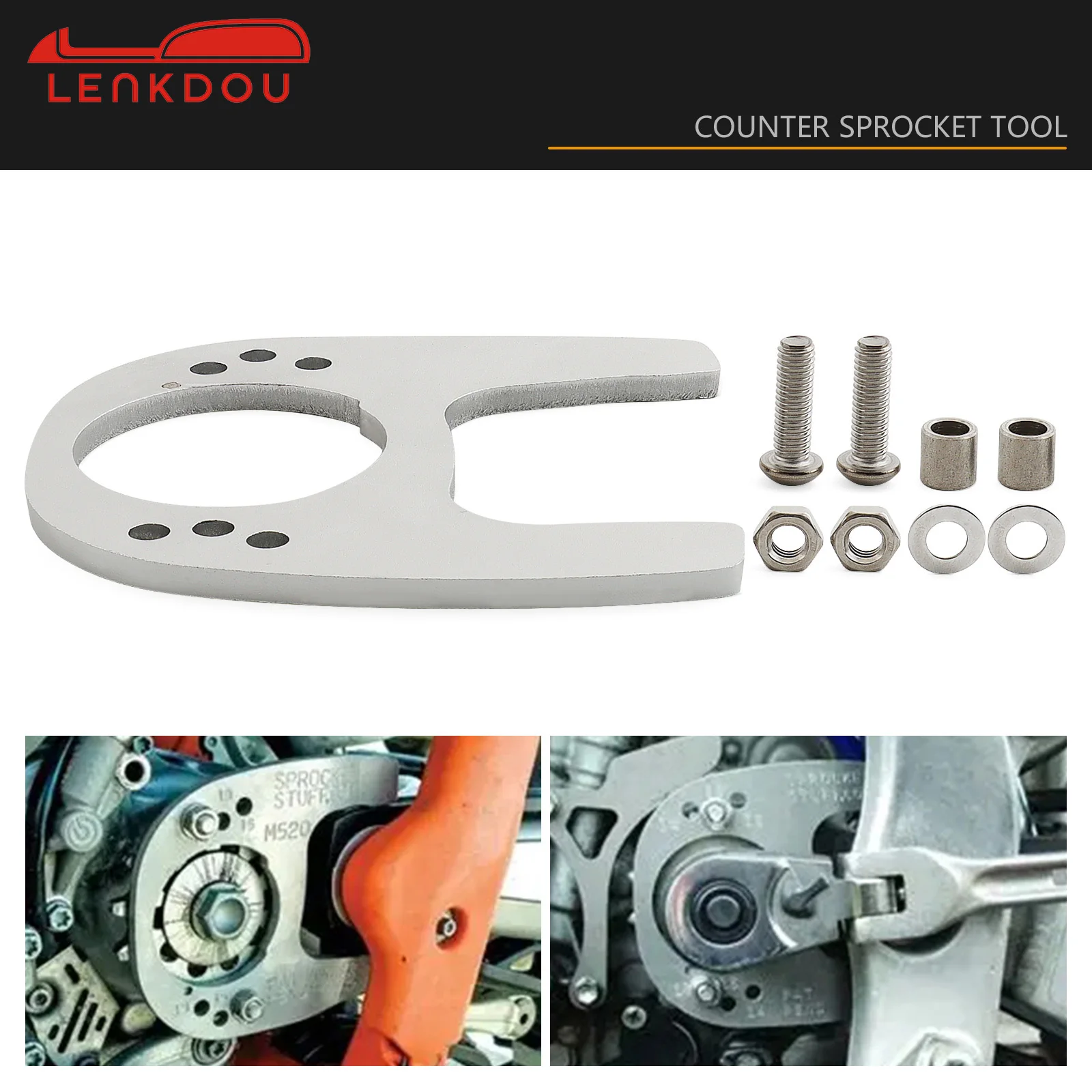 Counter Sprocket Holding Tool For 520 Chain 13T 14T 15T Sprocket Removal Motorcycle Gear Locking Wrench Silver