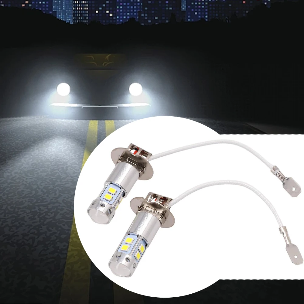 

2pcs H3 LED Bulb Car Light High Quality DC 12V /24V DRL High Low Beam 100W 3000K Yellow 360° Beam Angle Fog Light