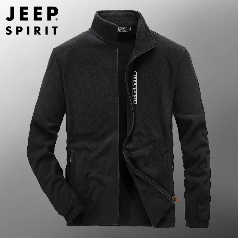 JEEP SPIRIT men casual urban fleece cardigan jacket autumn/winter new fashion simple loose thick top long-sleeved outdoor jacket