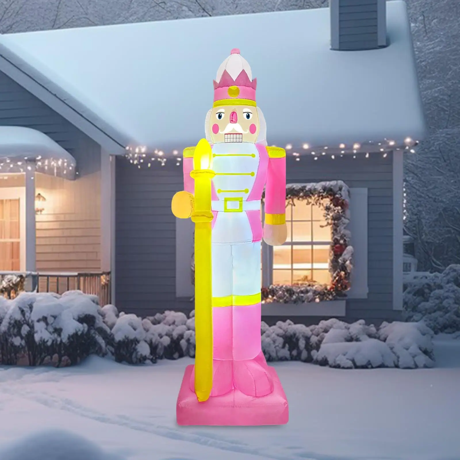 

7.7FT LED Christmas Nutcracker Inflatable Lawn Decor Giant Outdoor Decoration for Holiday Garden Parties