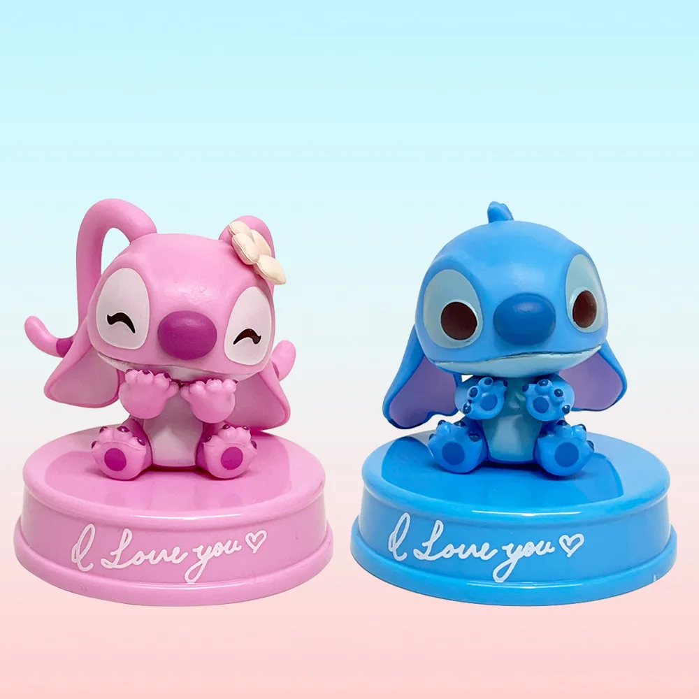

In Stock Stitch And Angel Couple'S Small Figure Desk Decor Ornament Valentine'S Day Gift Kawaii Stitch Birthday Gift