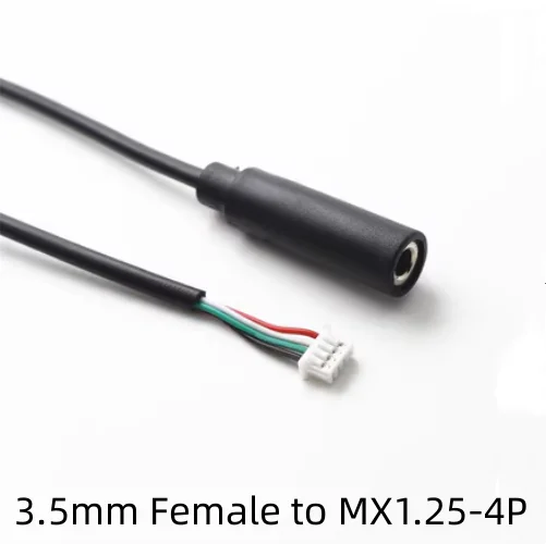 1pcs 3.5 Audio cable 3.5mm Female jack to MX1.25/PH2.0/XH2.54/ DuPont -4P AUX 4-level earphone terminal wire 30cm