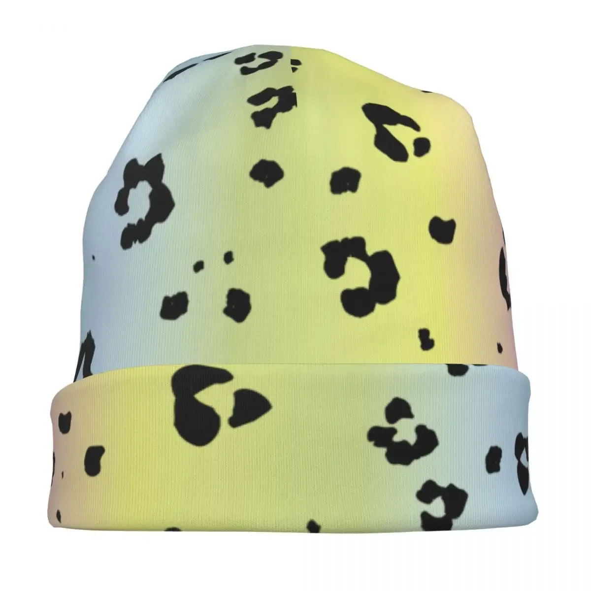 Gorros con estampado de leopardo, gorros tejidos Hip Hop Street Leo, gorros de piel degradados, gorros cálidos de doble uso para hombre