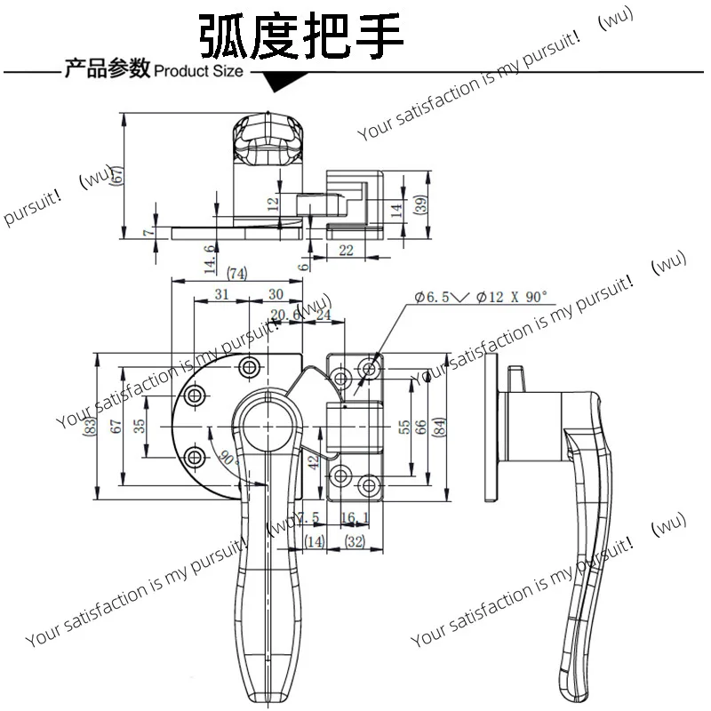 ZOCI-Oven door lock Industrial machinery and equipment Steamer handle