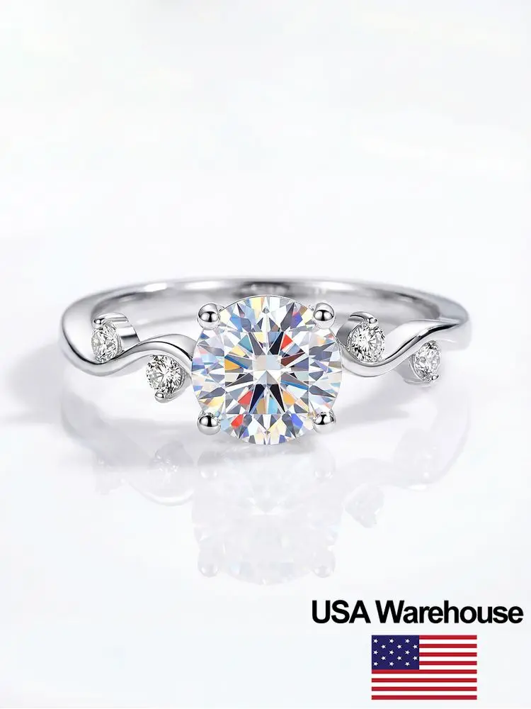 

Роскошные винтажные блестящие кольца из стерлингового серебра S925 с муассанитом и бриллиантами 1 карат, кружевные кольца с шестью когтями для женщин, обручальные свадебные украшения