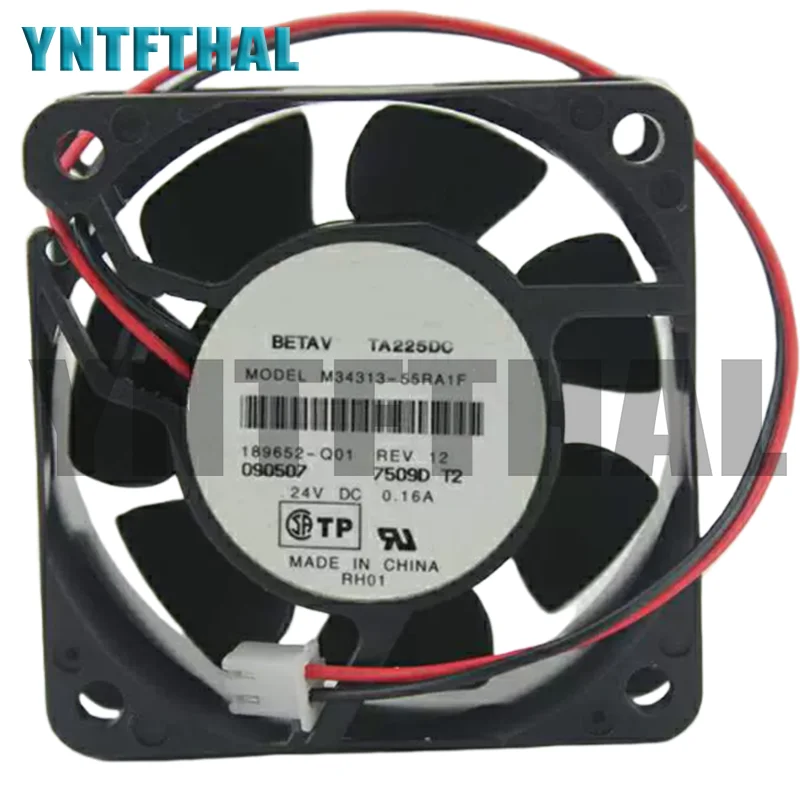 New M34313-55RA3F DC 24V 0.16A 60x60x25mm 2-Wire Server Cooling Fan