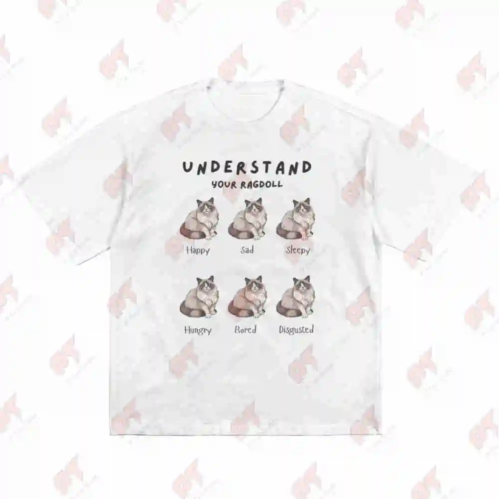 Ragdoll Cat Lover Emotions Short Sleeve Tee 100% Cotton T-Shirt