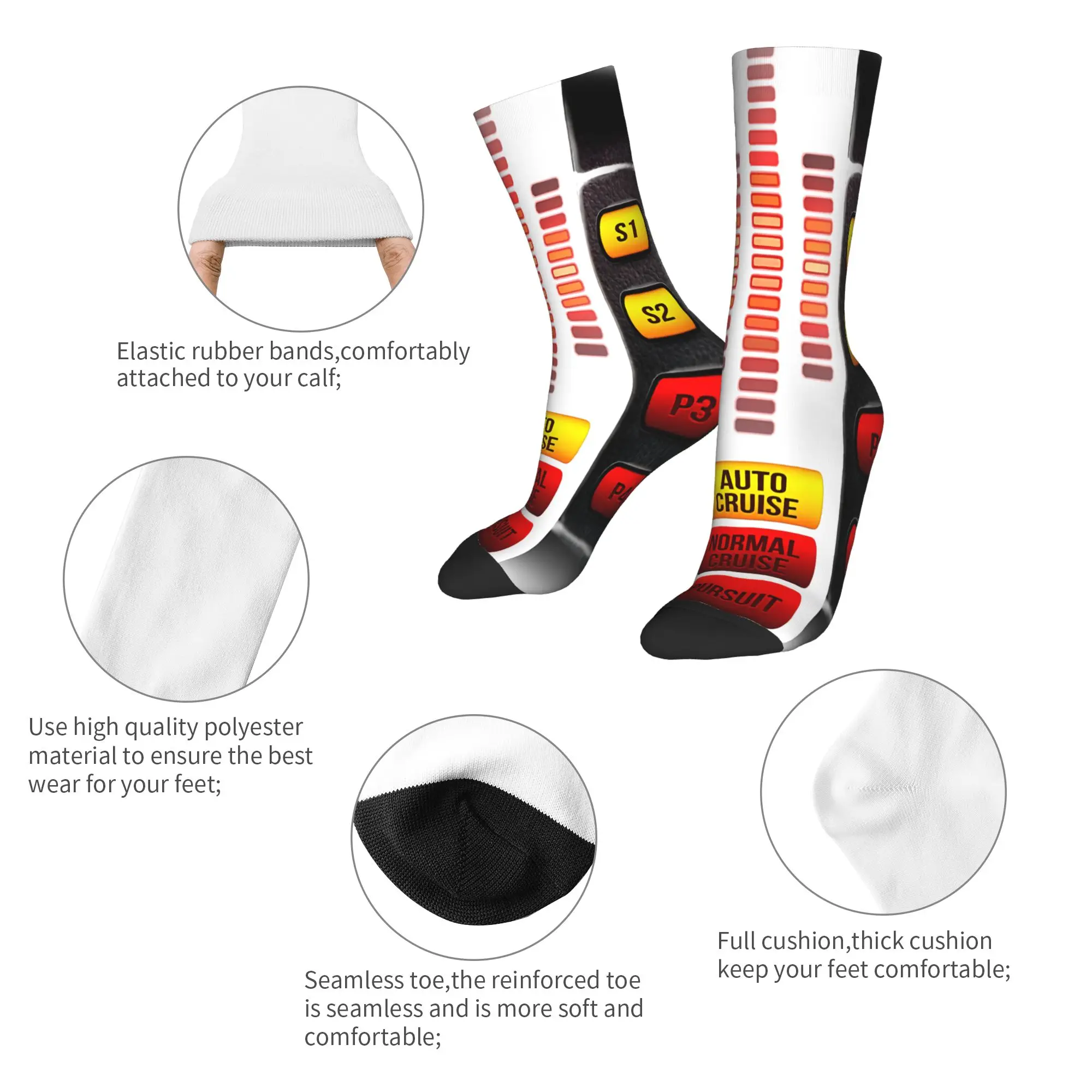 Fashion Male Men Socks Harajuku Knight Rider Kitt Control Dashboard Sock Polyester Sport Women Socks Spring Summer Autumn Winter