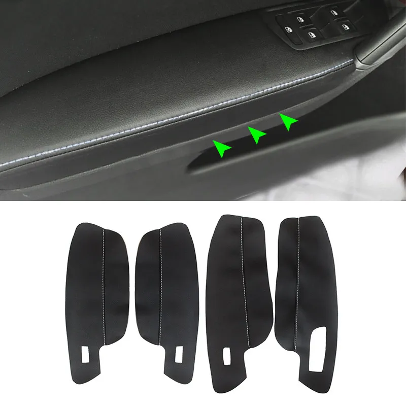 4pcs For VW Golf 7 VII 2014 2015 2016 2017 2018 Car Interior Door Handle Armrest Panel Microfiber Leather Cover Trim LHD / RHD