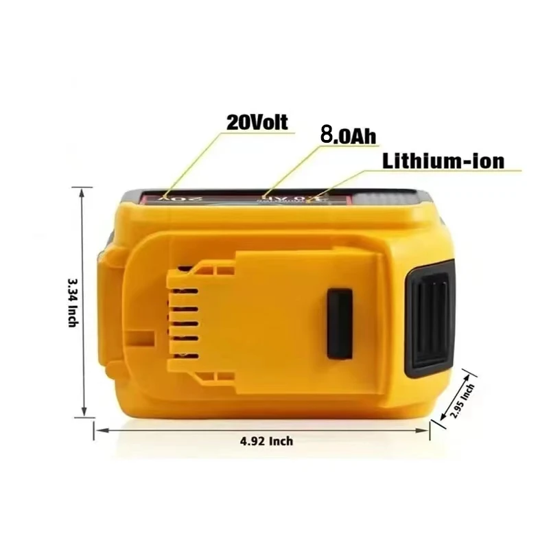 3/4/5/8Inch Led-Lamp Draagbare Spotlights Draadloze Buitenwerk Vissen Handheld Noodhulplamp Fit Dewalt 18V Batterij