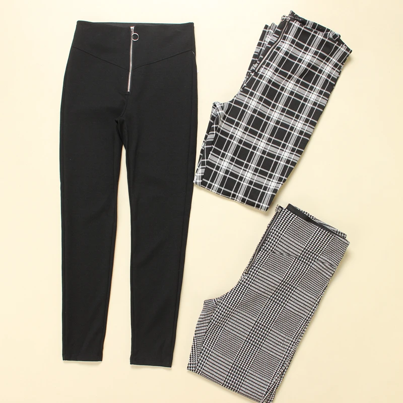 신축성 있는 슬림핏 캐주얼 팬츠 긴 타이트 팬츠 여성 플러스 사이즈 봄 가을 패션 편안한 통기성 신축성 바지