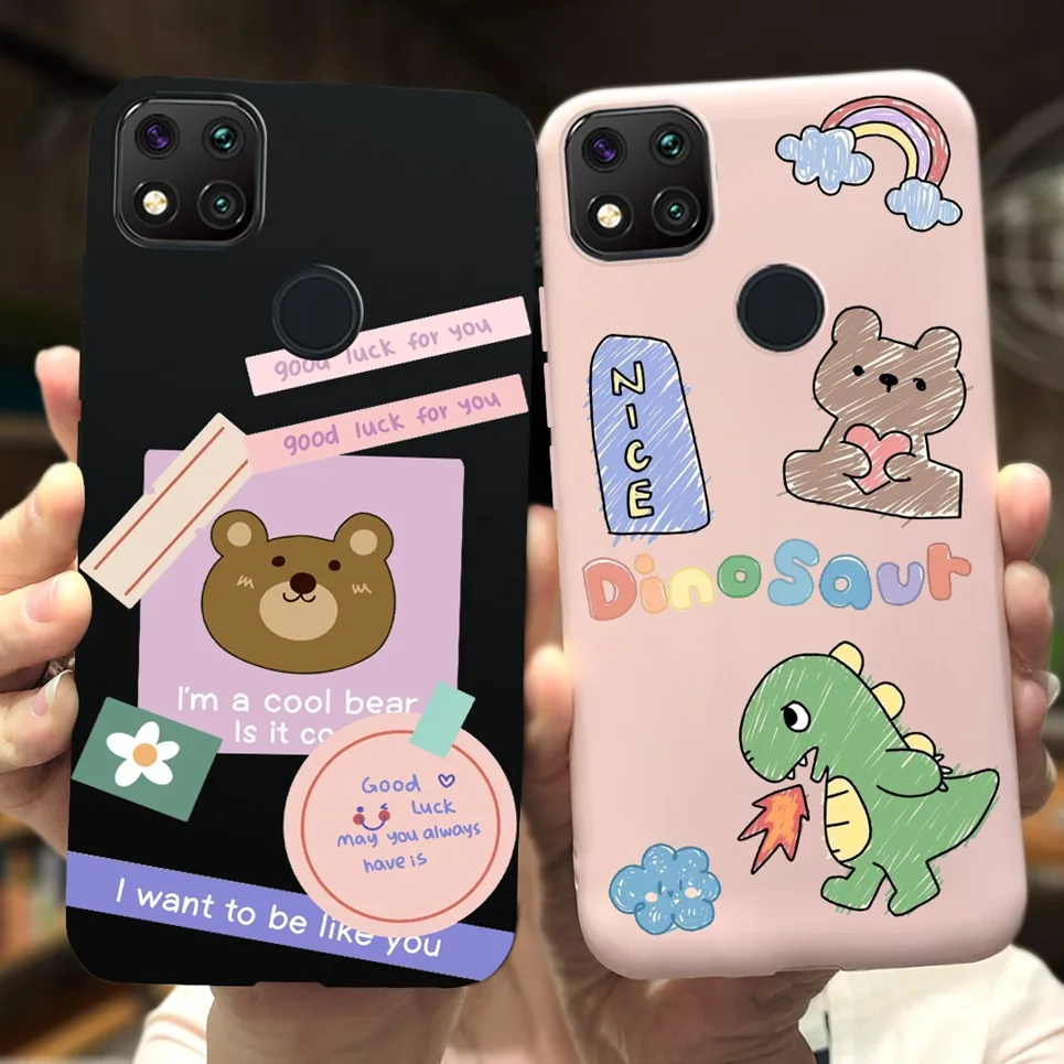 For Fundas Redmi 9C With NFC Redmi9c Phone Case Cover Dark Rose Womem Child Fashion Housing For Xiaomi Redmi 9C 9 C Soft Bumper