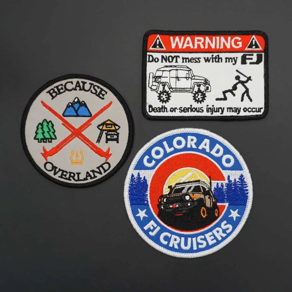 COLORADO FJ CRUISERS Patches Off-road Vehicle Embroidered Badge with Hook Backing Leather Vest Decoration Accessories Appliques