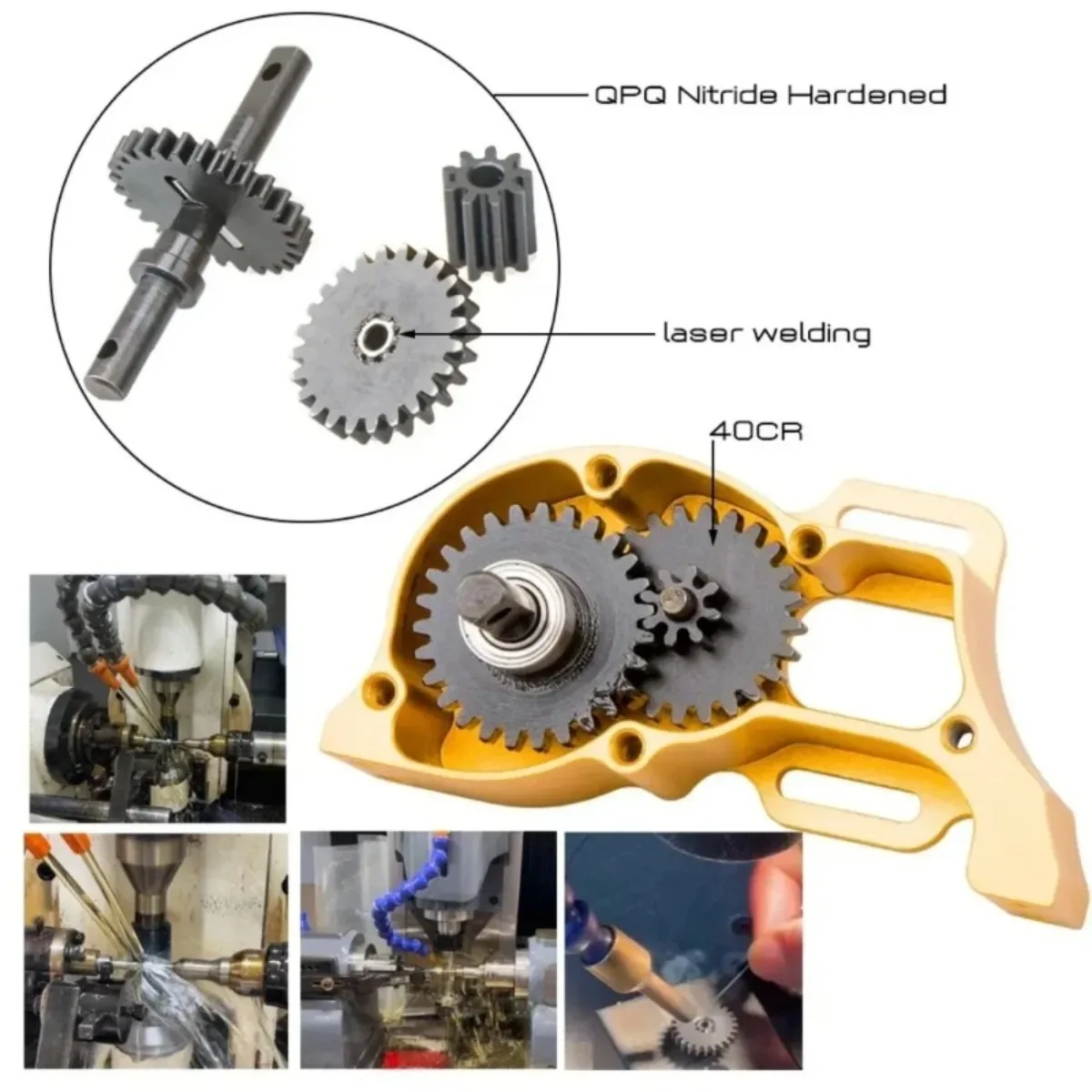 RhinoCrawler GB867 V2 LightWeigth caja de cambios transmisión conjunto de engranajes 1/10 coche trepador de control remoto centro bajo LCG chasis MOA