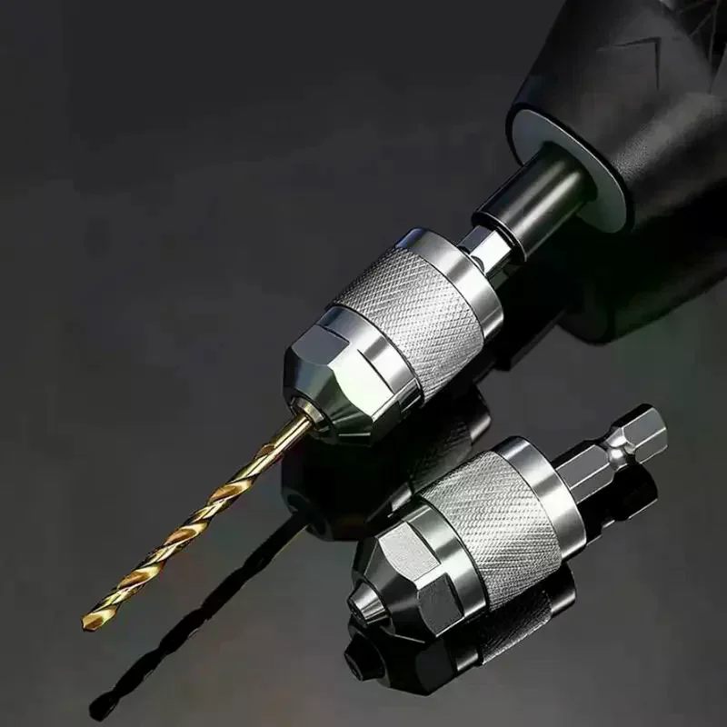 Drill Chuck Adapter Quick Change Pneumatic Drill Chuck 3-Jaw Hex Shank Chuck Professional Converter Shank For Woodworking