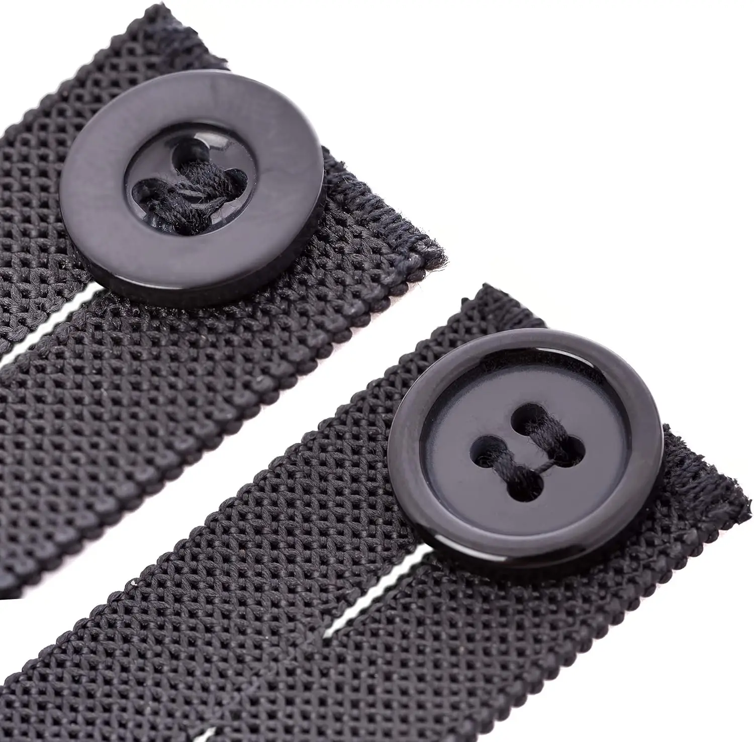 Elastic Pants Waist Extenders, Adjustable Waistband Expanders for Men and Women, Jeans Pants Button Extender Set (Black) - Detail 1