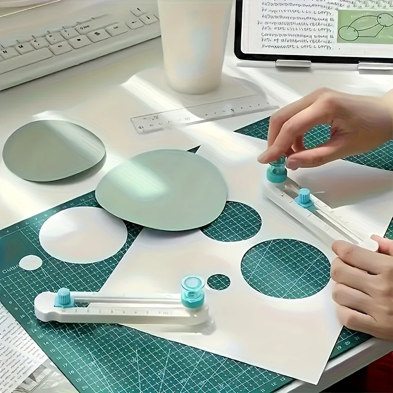 360-Degree Precision Handheld Circular Cutter, Precision Manual Cutting Tool for Paper, Photo, Craft, Office Use,Portable Design