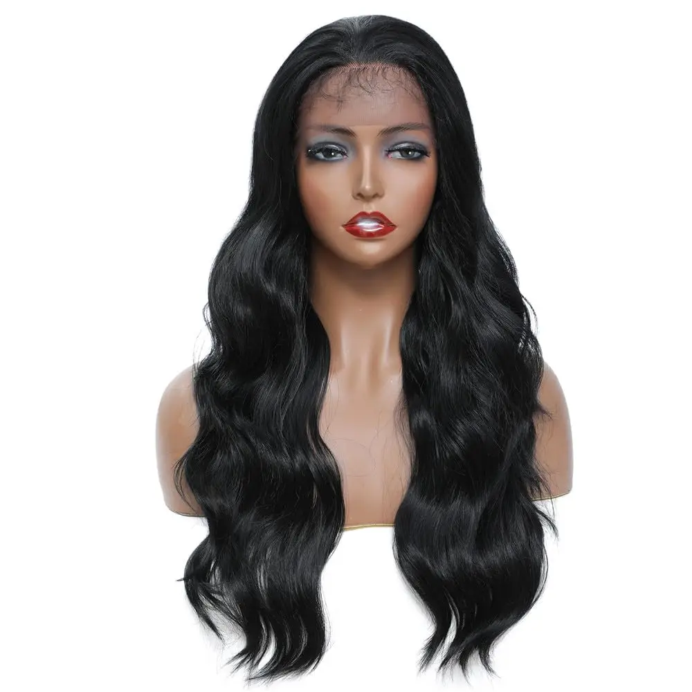 

SOKU Long Wave Lace Front Wigs for Women Free Part Lace Parting with Baby Hair Heat Resistant Synthetic Wigs for Black Women