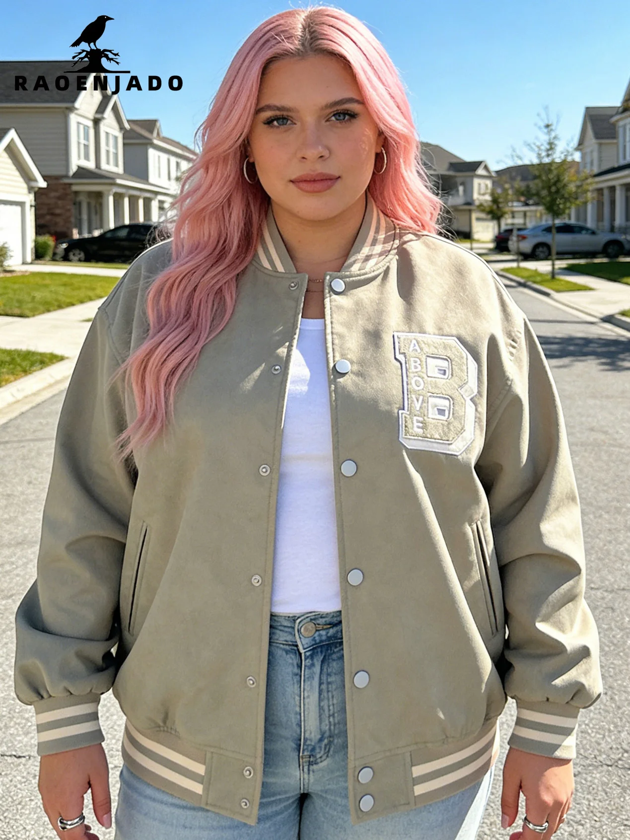 

Women's Varisty Jacket Faux Leather Matte Baseball Coat Lightweight Plus Size Warm Streetswear Spring/Autumn Embroidery Coat