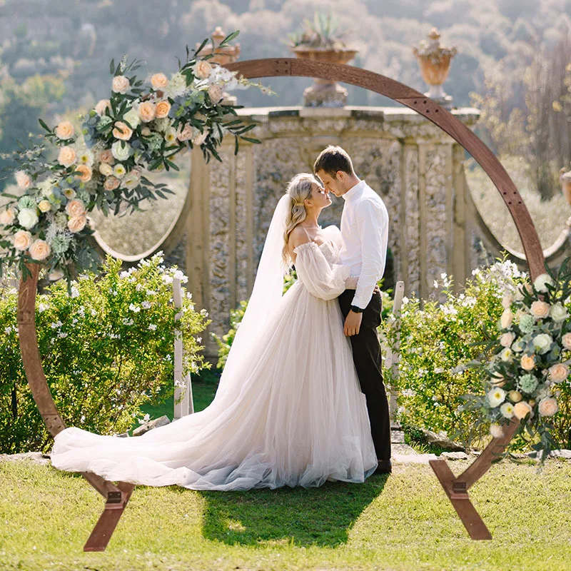 Hot Sale Wooden Half Circle Arch Frame Wedding Backdrop Stand Forest Wedding Props Decoration