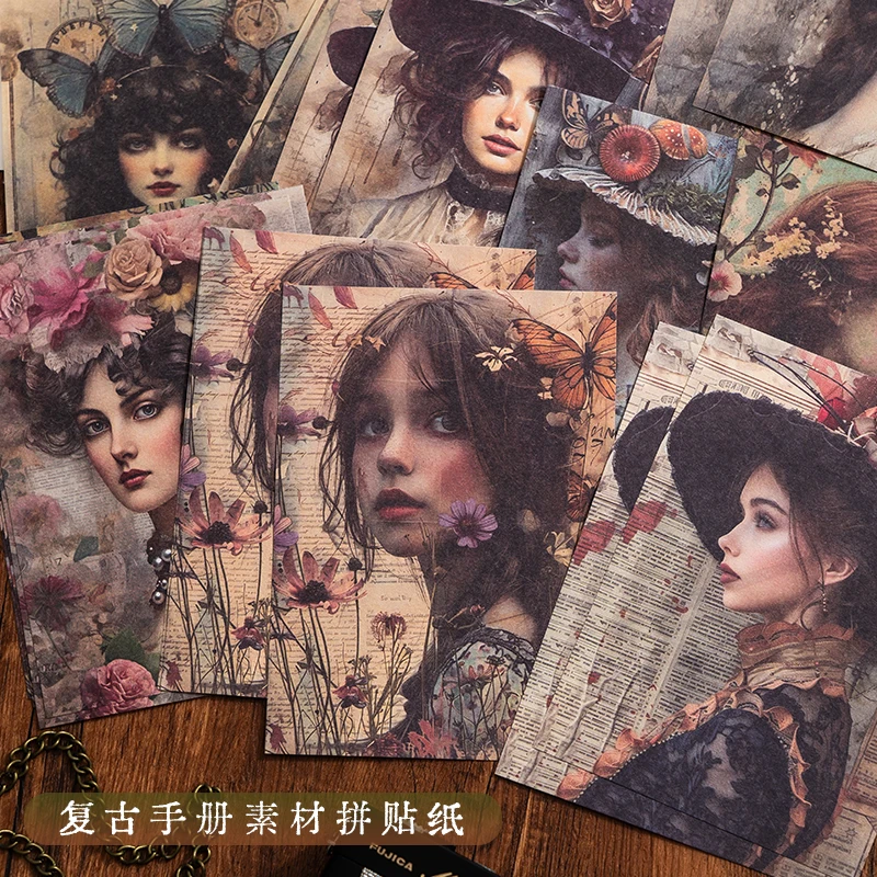 30pcs/pcs vintage material paper creative decoration handbook collage background priming paper non-adhesive classical