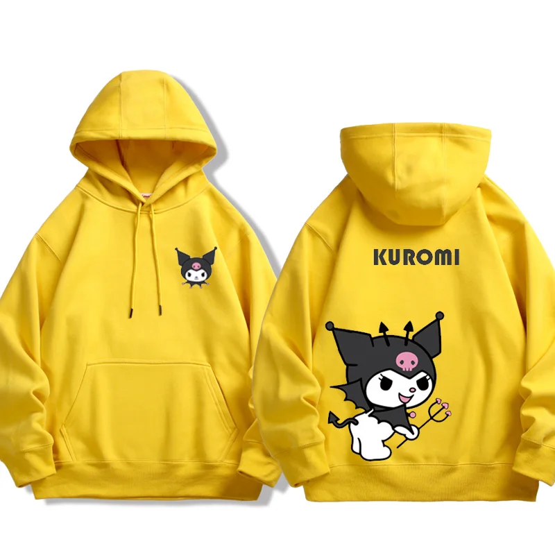 Spring and Autumn Sanrio Couple Sweatshirt Men\'s and Women\'s Kuromi Melody Cartoon Anime Hooded Dress Fashion Trend