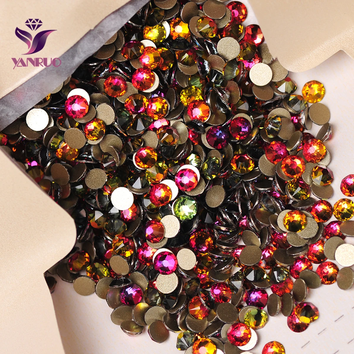 

YANRUO 2088NOHF Red Volcano Non Hotfix Rhinestones Flatback Strass Beads for Nails Gems Diamond Clothes Dress Bling Crafts