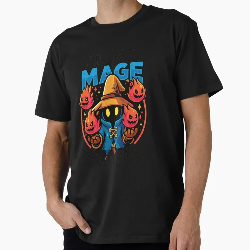 

Vivi The Black Mage Final Fantasy Game Gift T shirt for RPG gamer 100% cotton Short Sleeve Graphic Clothes All size tops S-6XL