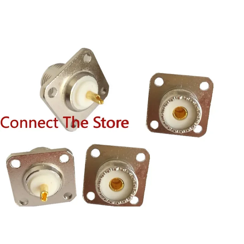 4PCS White UHF Square Socket Welding Plate Of RF Coaxial Connector    SO239    PL259